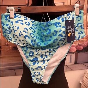Blue Leopard Print Bikini by